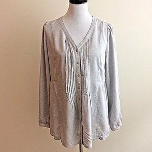 LC Lauren Conrad Women’s Pleated Pintuck Top